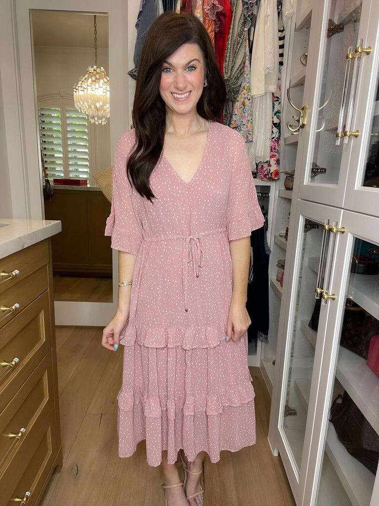 Let's Go Back Polka Dot Midi Dress