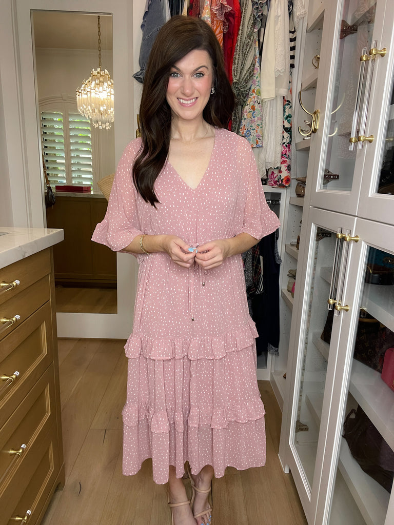 Let's Go Back Polka Dot Midi Dress