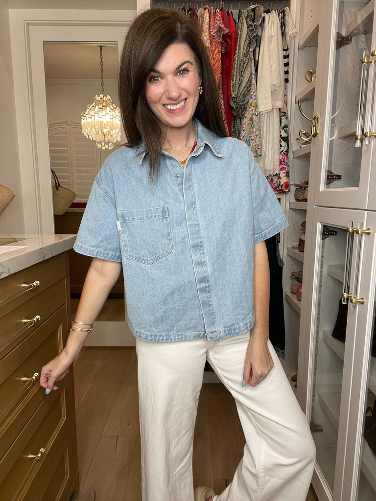 Risen Socorro Short Sleeve Denim Button Down