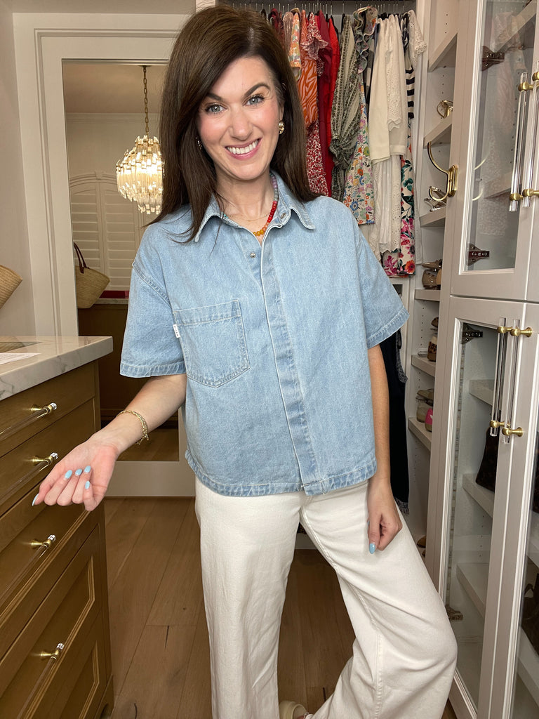 Risen Socorro Short Sleeve Denim Button Down