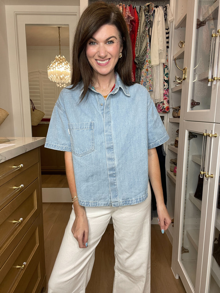 Risen Socorro Short Sleeve Denim Button Down