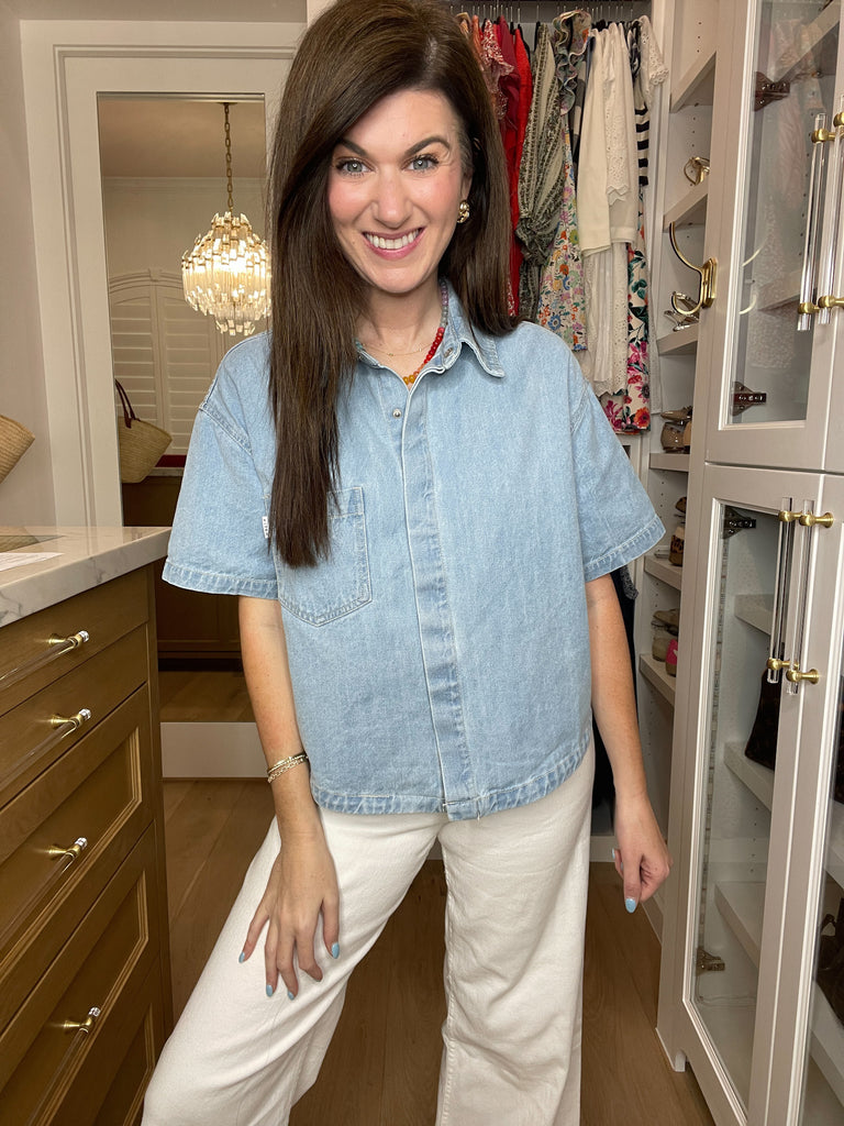 Risen Socorro Short Sleeve Denim Button Down