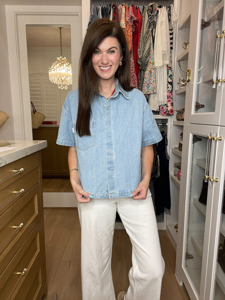 Risen Socorro Short Sleeve Denim Button Down