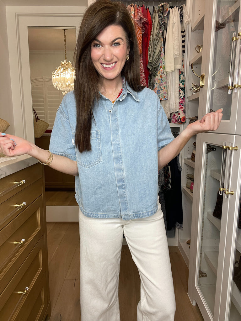 Risen Socorro Short Sleeve Denim Button Down