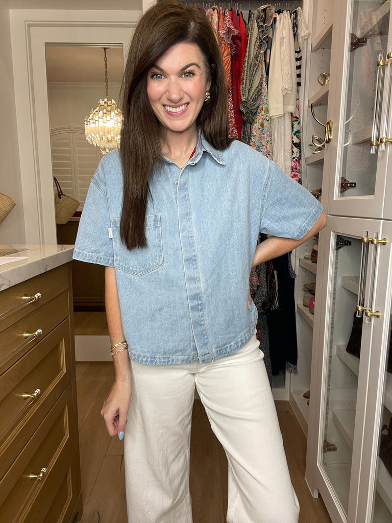 Risen Socorro Short Sleeve Denim Button Down