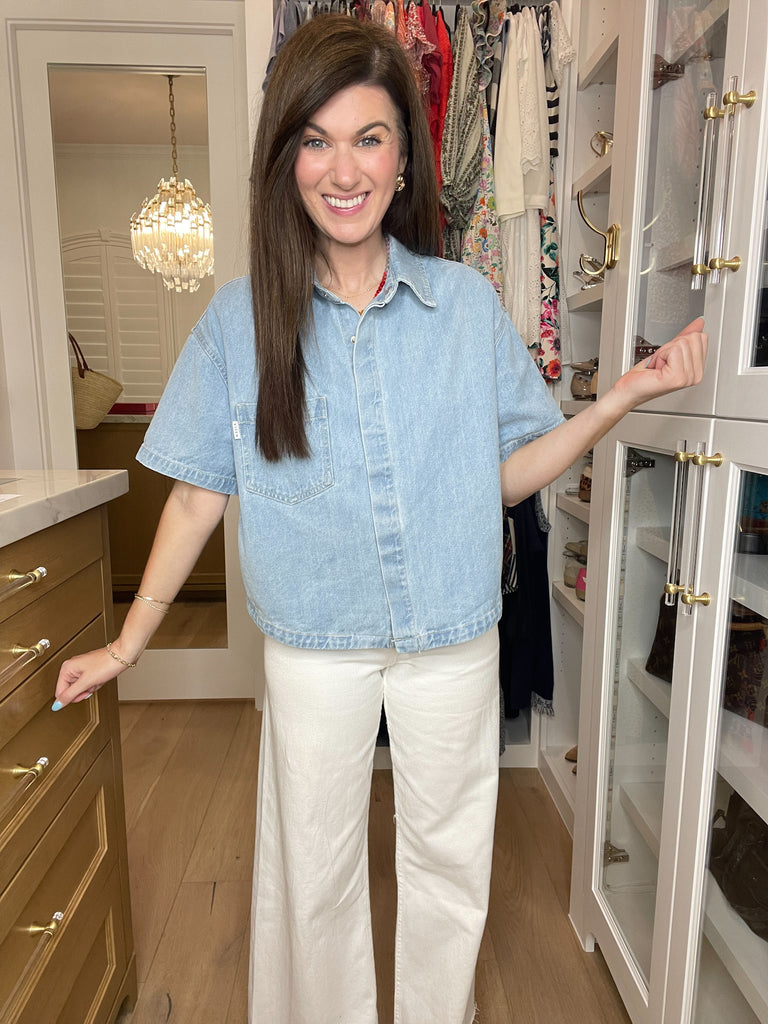 Risen Socorro Short Sleeve Denim Button Down