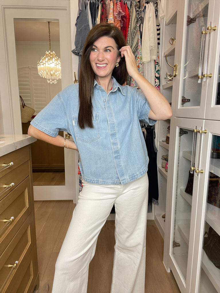 Risen Socorro Short Sleeve Denim Button Down