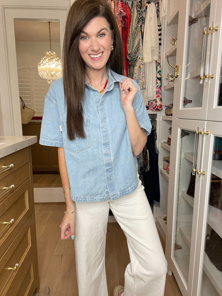 Risen Socorro Short Sleeve Denim Button Down