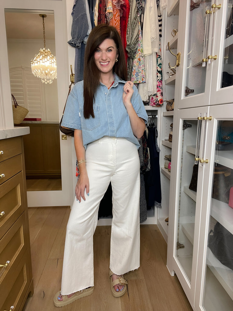Common Ground Wide Leg Jeans in White