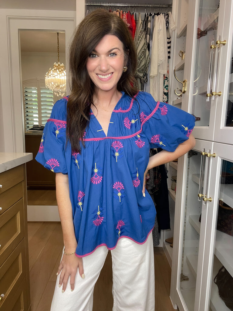 Living for the Moment Top in Blue