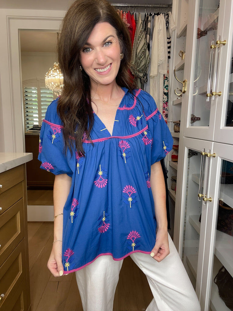 Living for the Moment Top in Blue