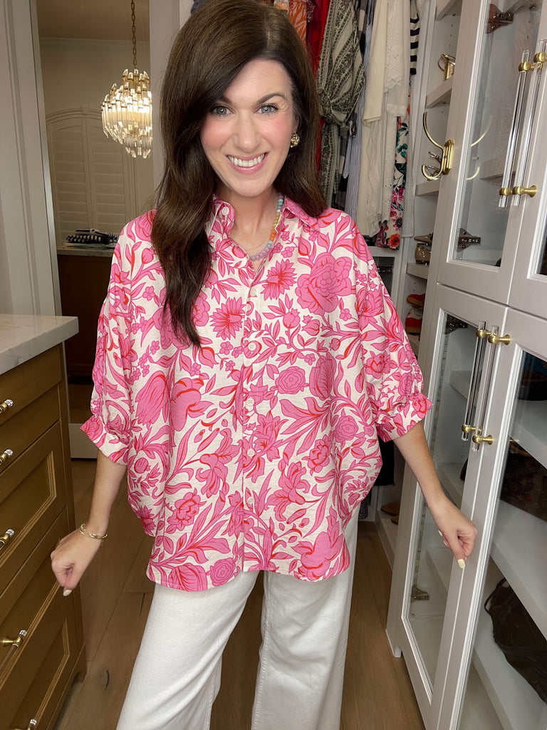 Petal Parade Button Down