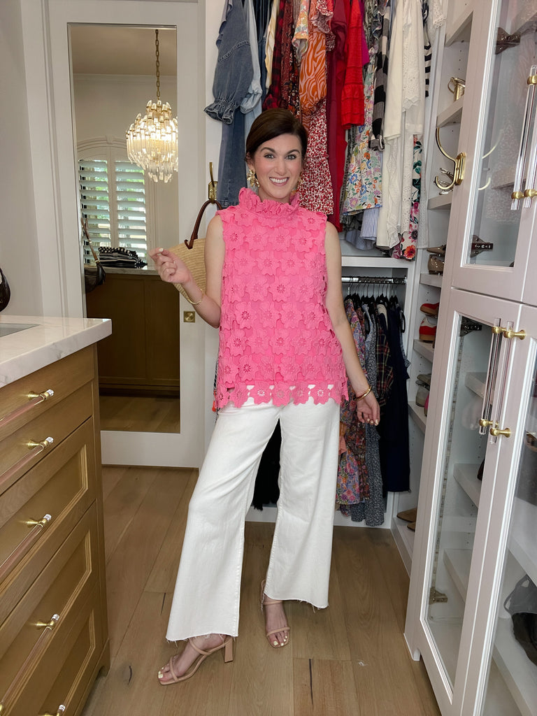 Tale as Old as Time Lace Tank in Pink