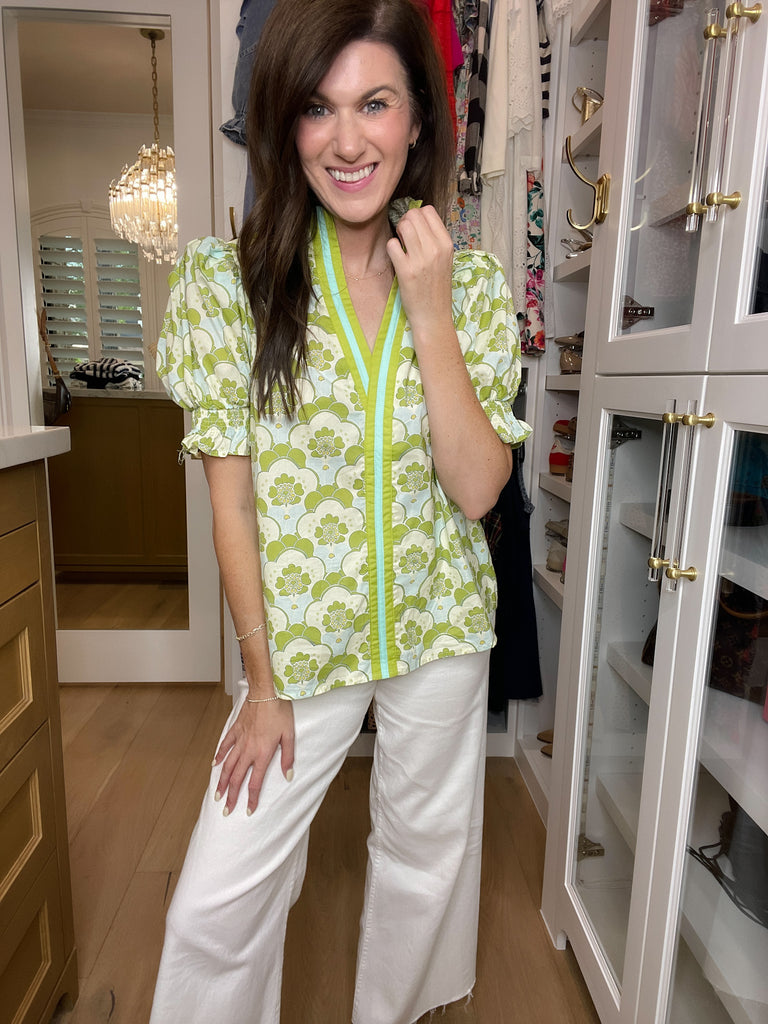 Groovy Petal Puff Sleeve Top