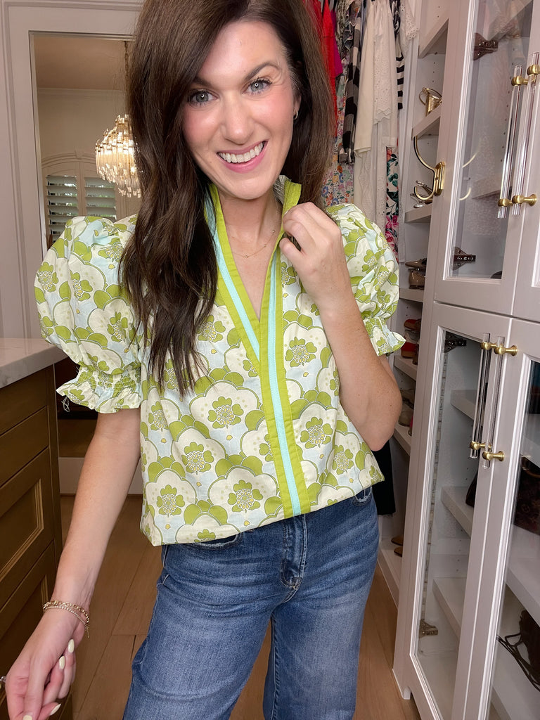 Groovy Petal Puff Sleeve Top