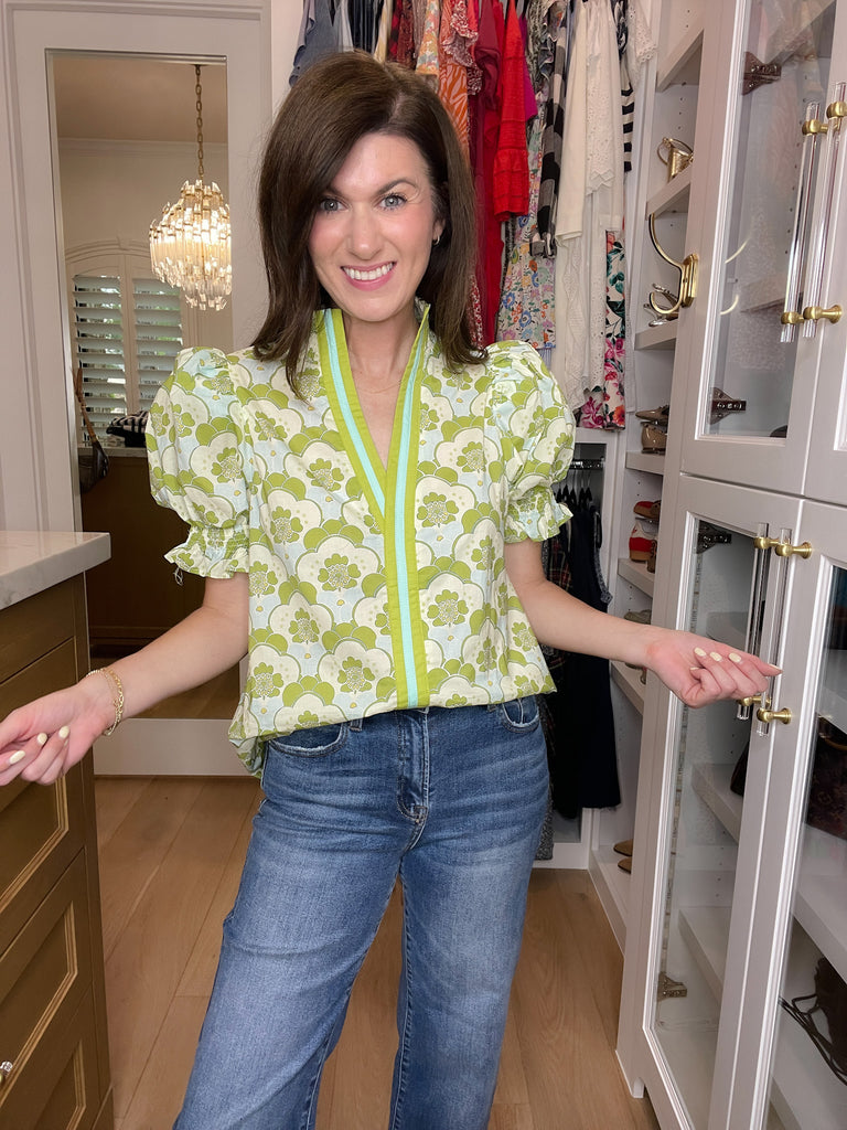 Groovy Petal Puff Sleeve Top