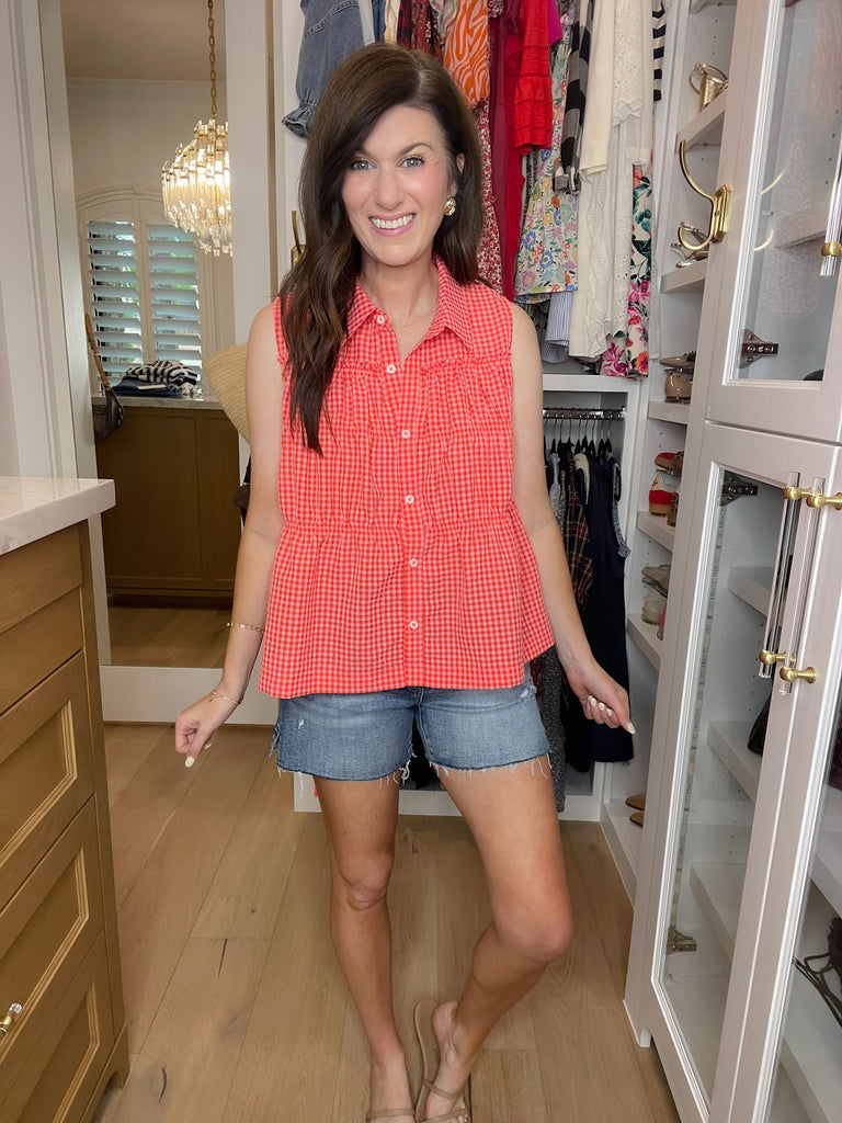 Summer Daydream Gingham Tiered Tank