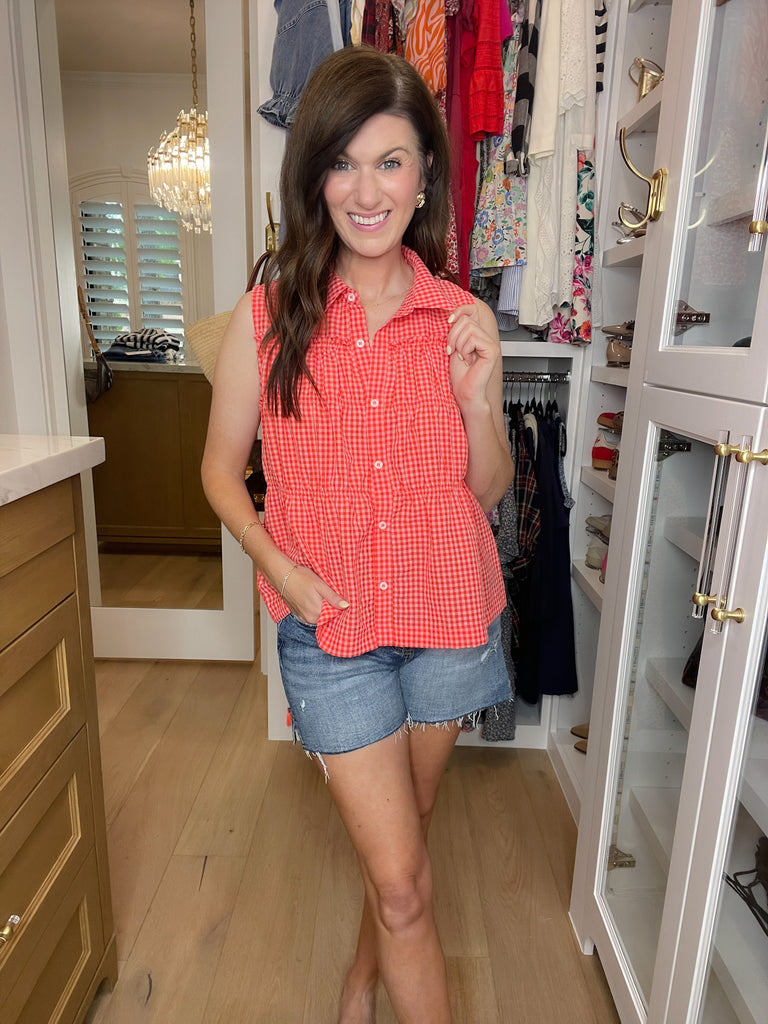 Summer Daydream Gingham Tiered Tank