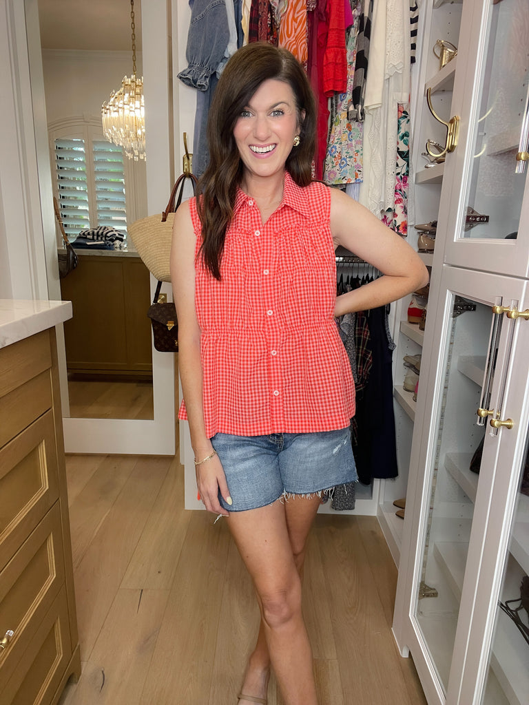 Summer Daydream Gingham Tiered Tank