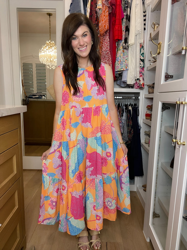 Island Bloom Tiered Maxi Dress