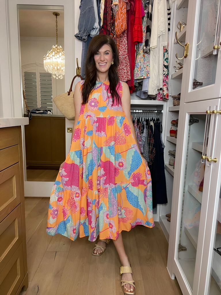 Island Bloom Tiered Maxi Dress