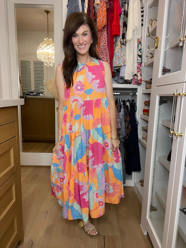 Island Bloom Tiered Maxi Dress