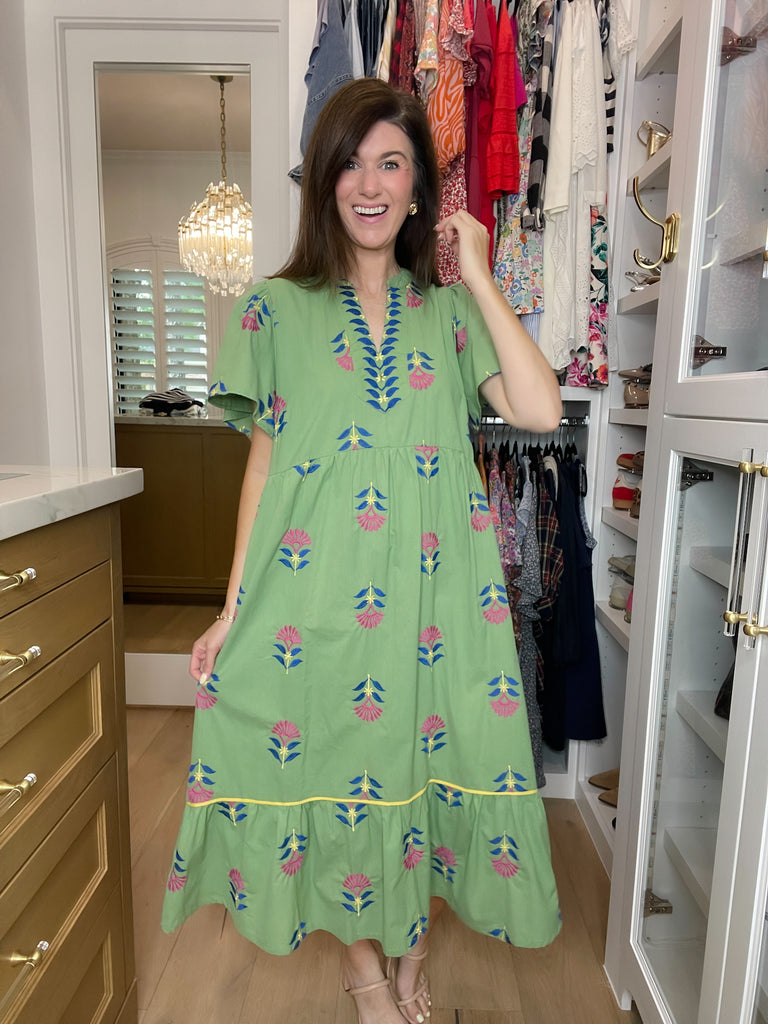 Daydream Delight Midi Dress in Sage