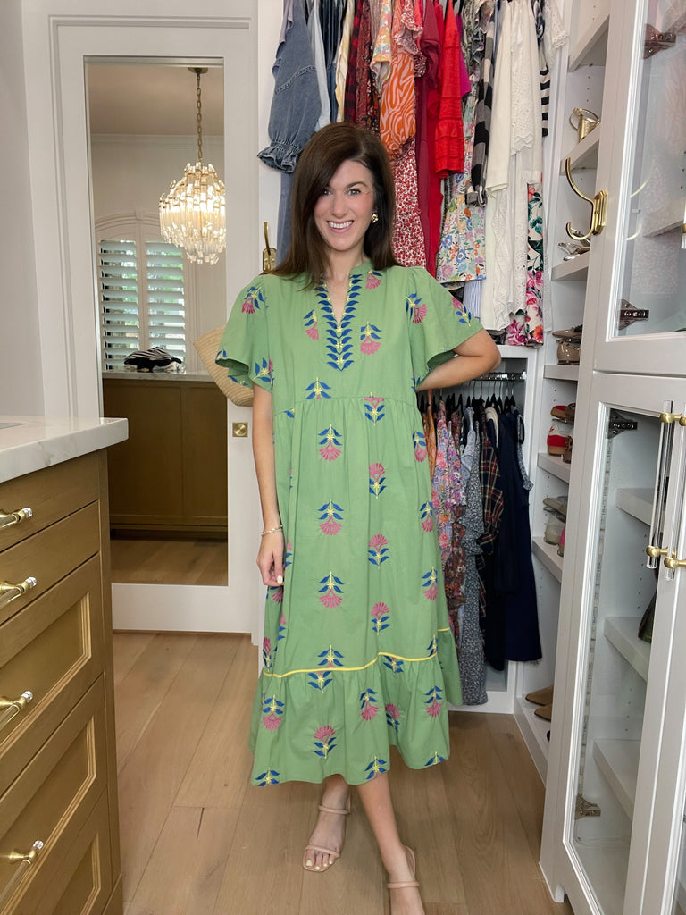 Daydream Delight Midi Dress in Sage