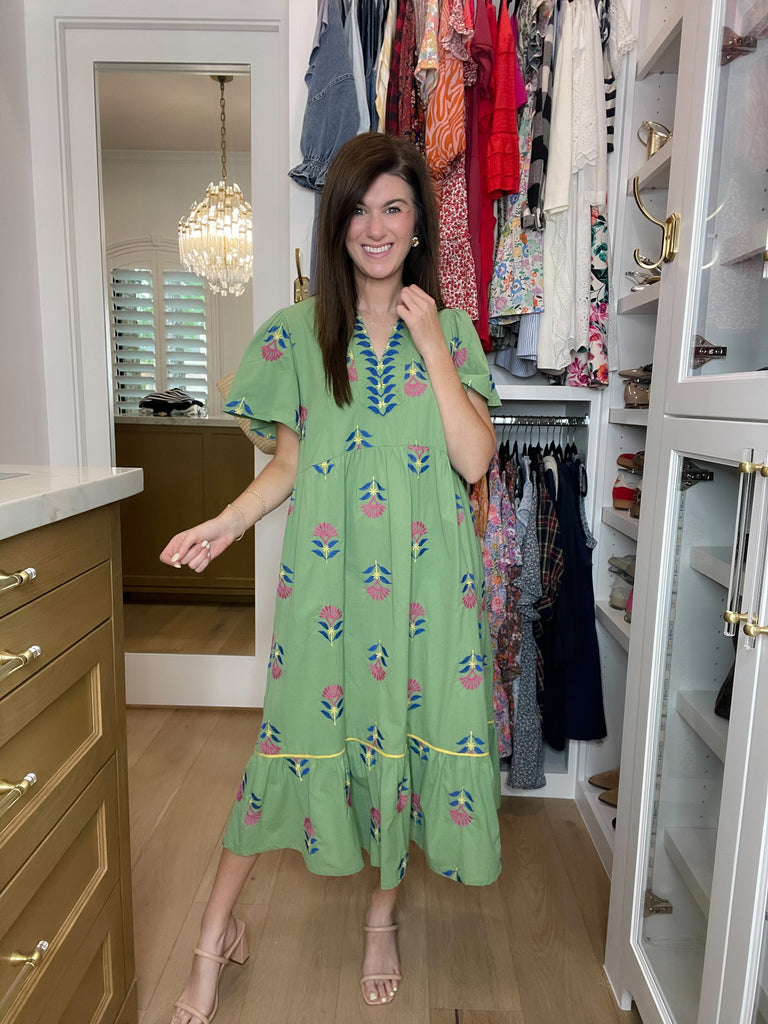 Daydream Delight Midi Dress in Sage