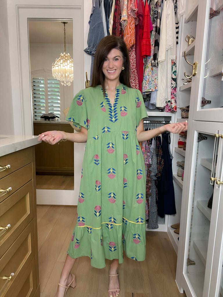 Daydream Delight Midi Dress in Sage