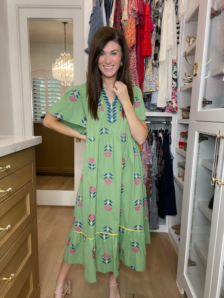 Daydream Delight Midi Dress in Sage