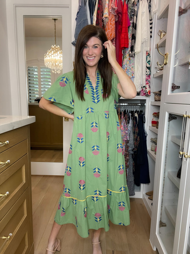 Daydream Delight Midi Dress in Sage