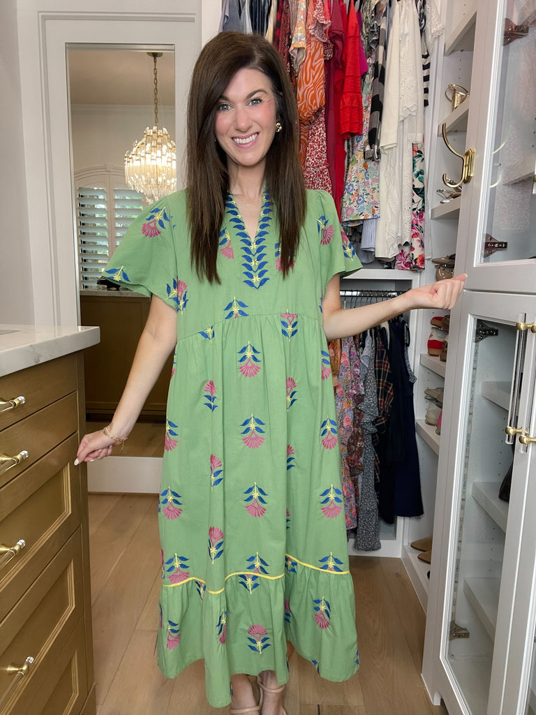 Daydream Delight Midi Dress in Sage