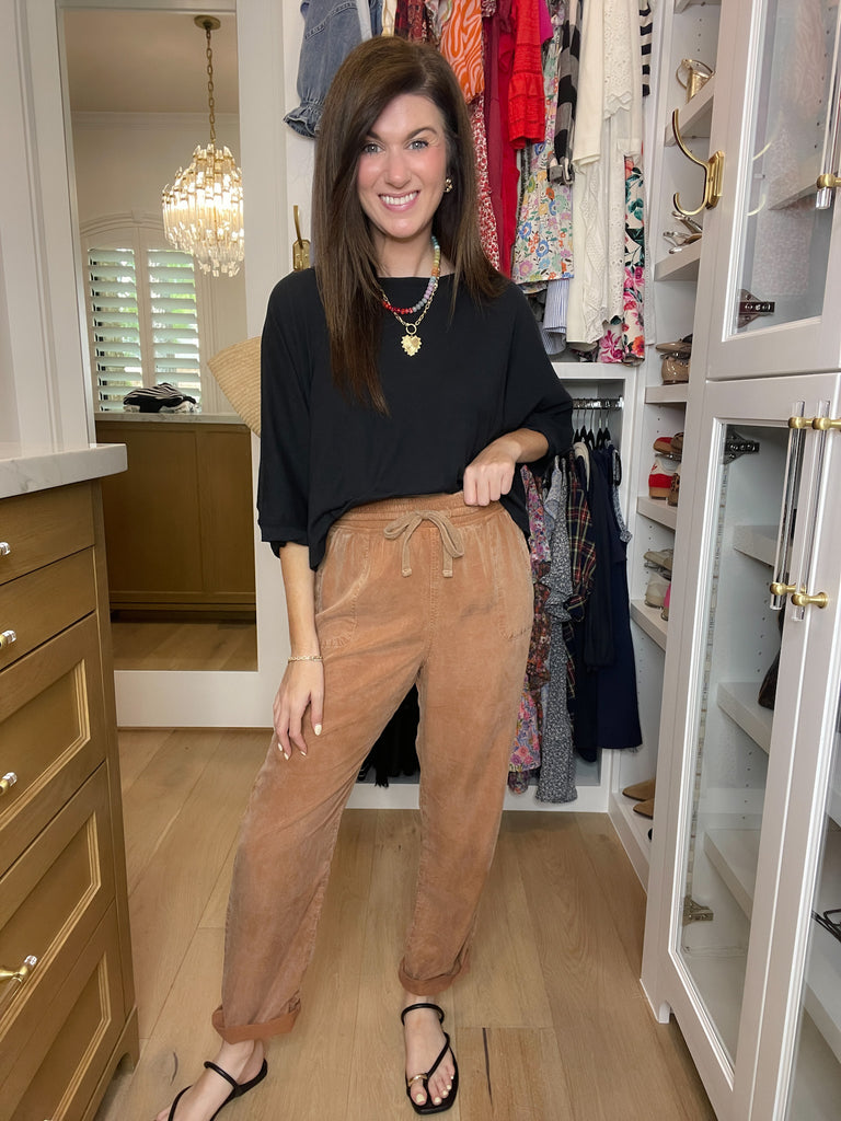 Everyday Escape Mineral Washed Pants in Camel