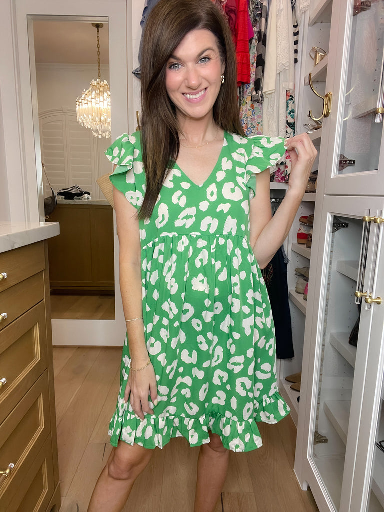 Spotted & Sweet Dress in Kelly Green