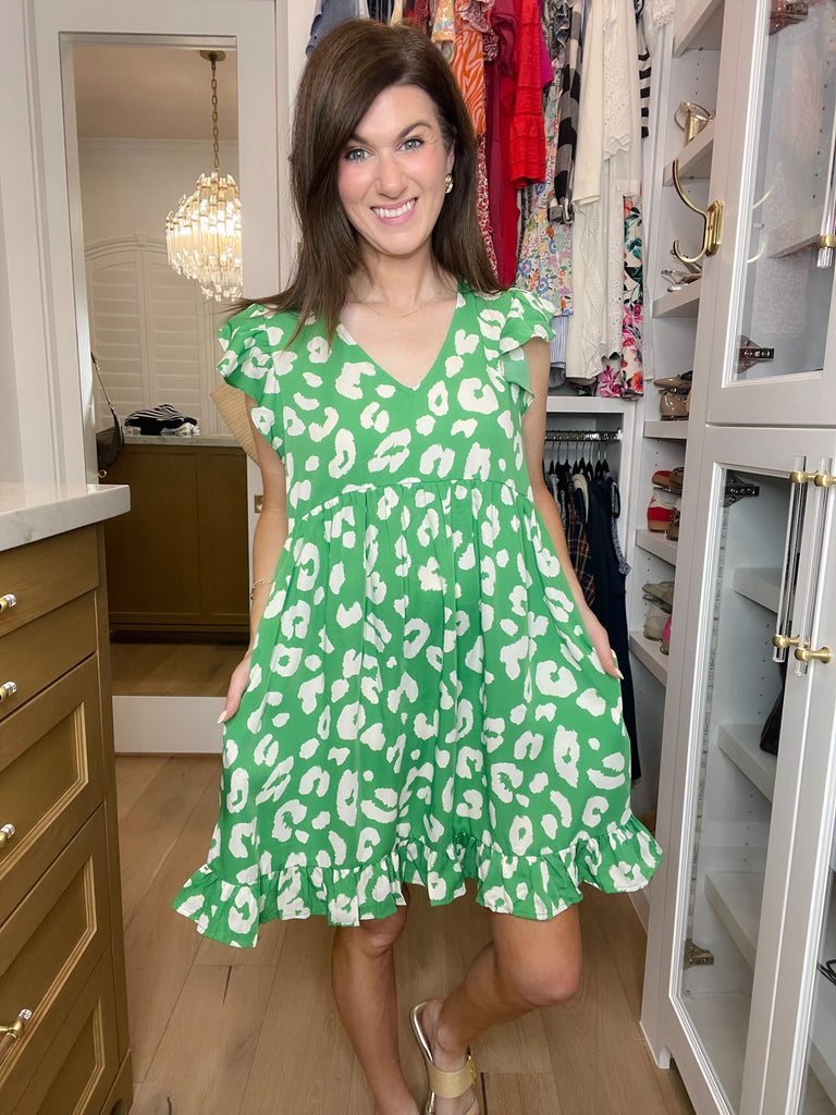 Spotted & Sweet Dress in Kelly Green