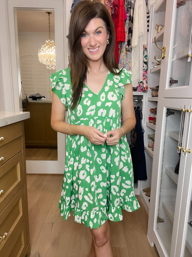 Spotted & Sweet Dress in Kelly Green