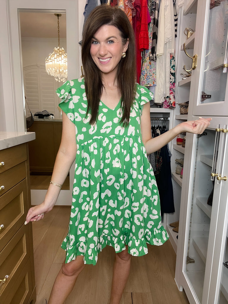 Spotted & Sweet Dress in Kelly Green
