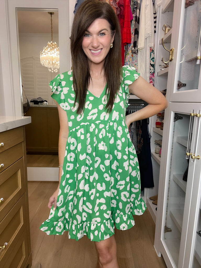 Spotted & Sweet Dress in Kelly Green