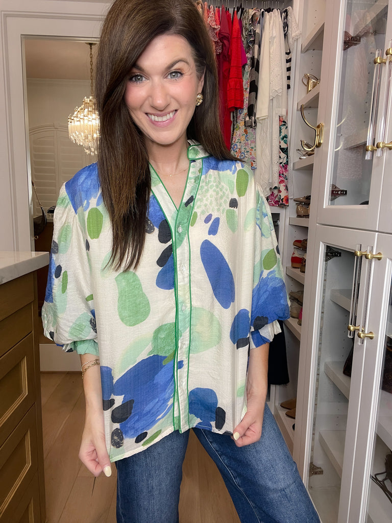 Color Me Happy Button Down