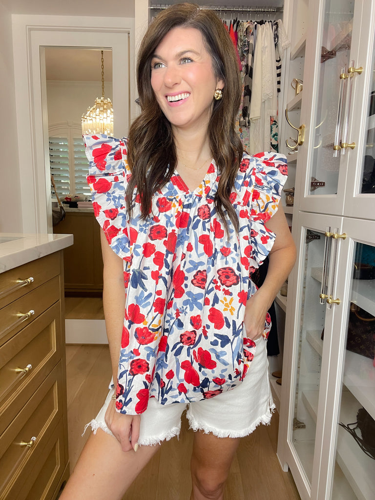 Victory Garden Pleated Top