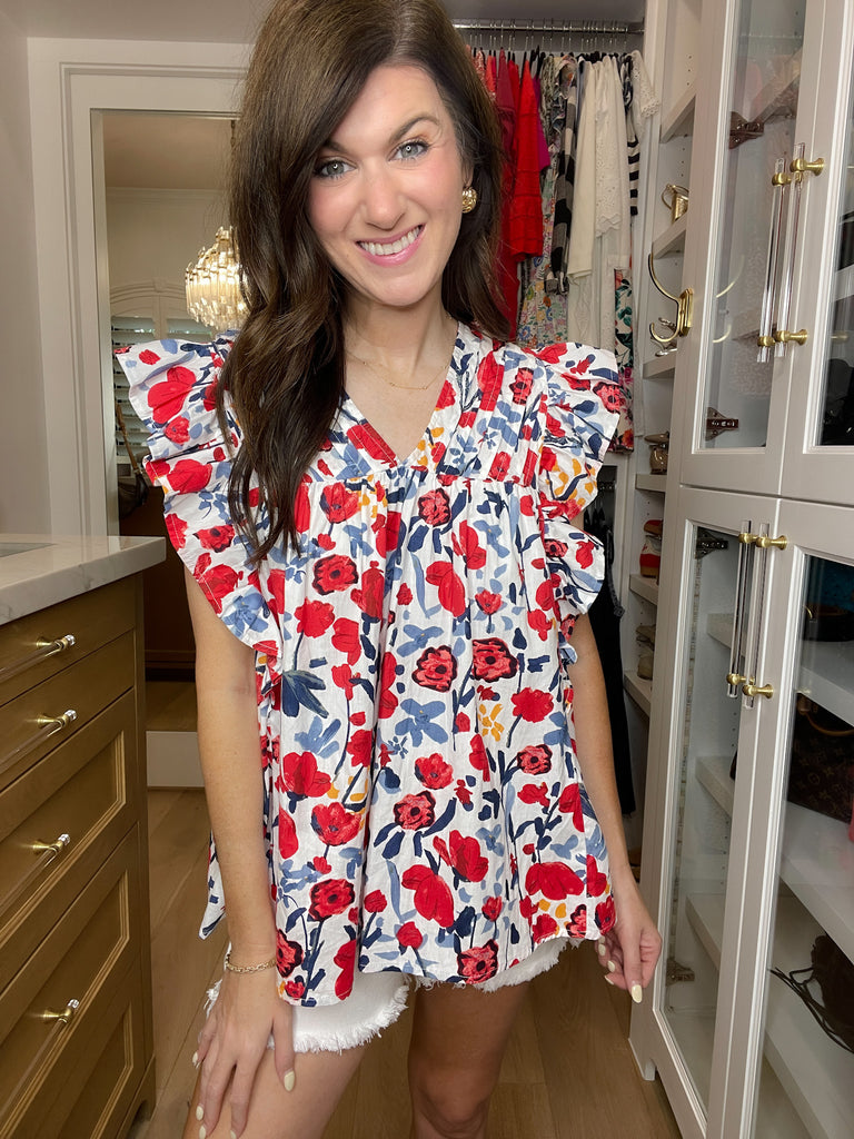 Victory Garden Pleated Top