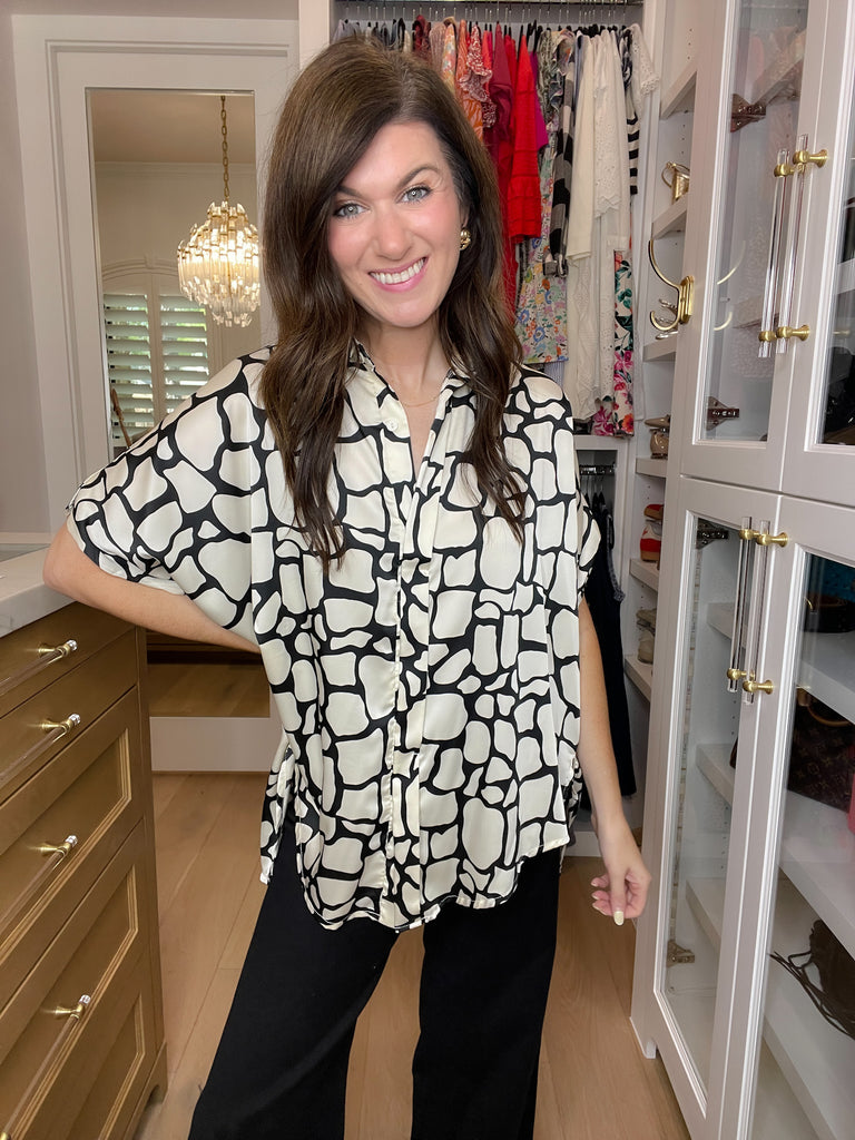 Just the Beginning Button Down Top