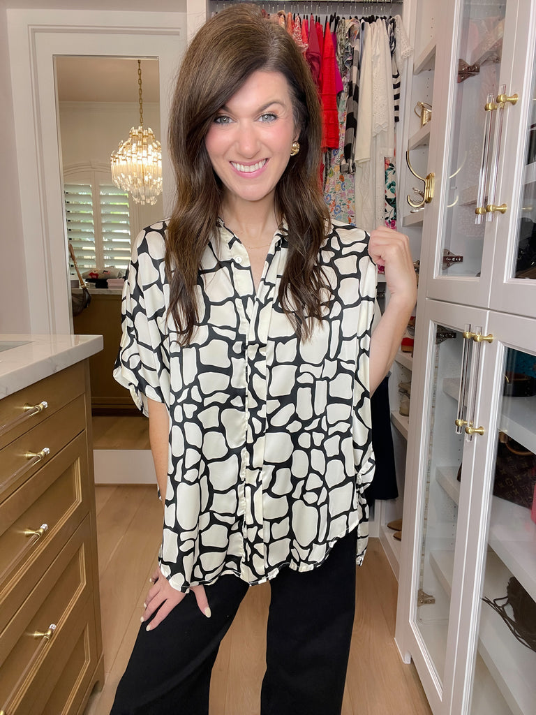 Just the Beginning Button Down Top