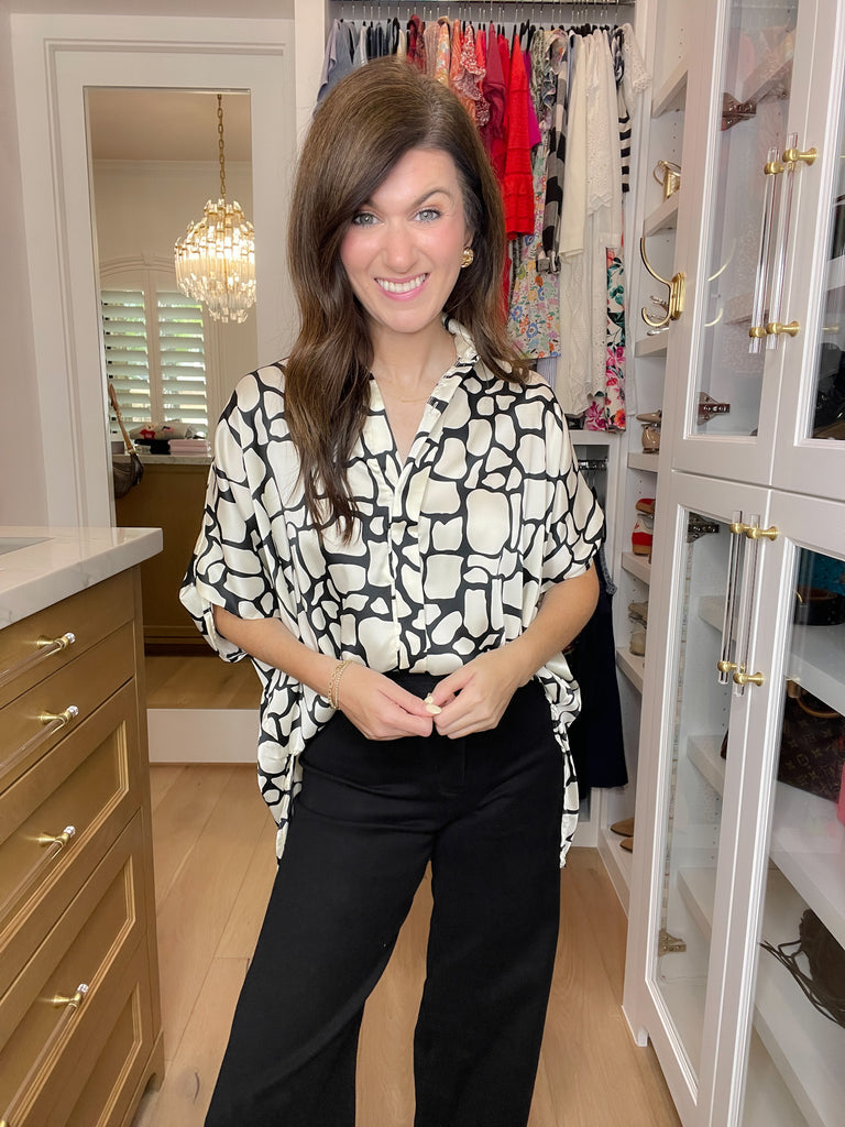 Just the Beginning Button Down Top