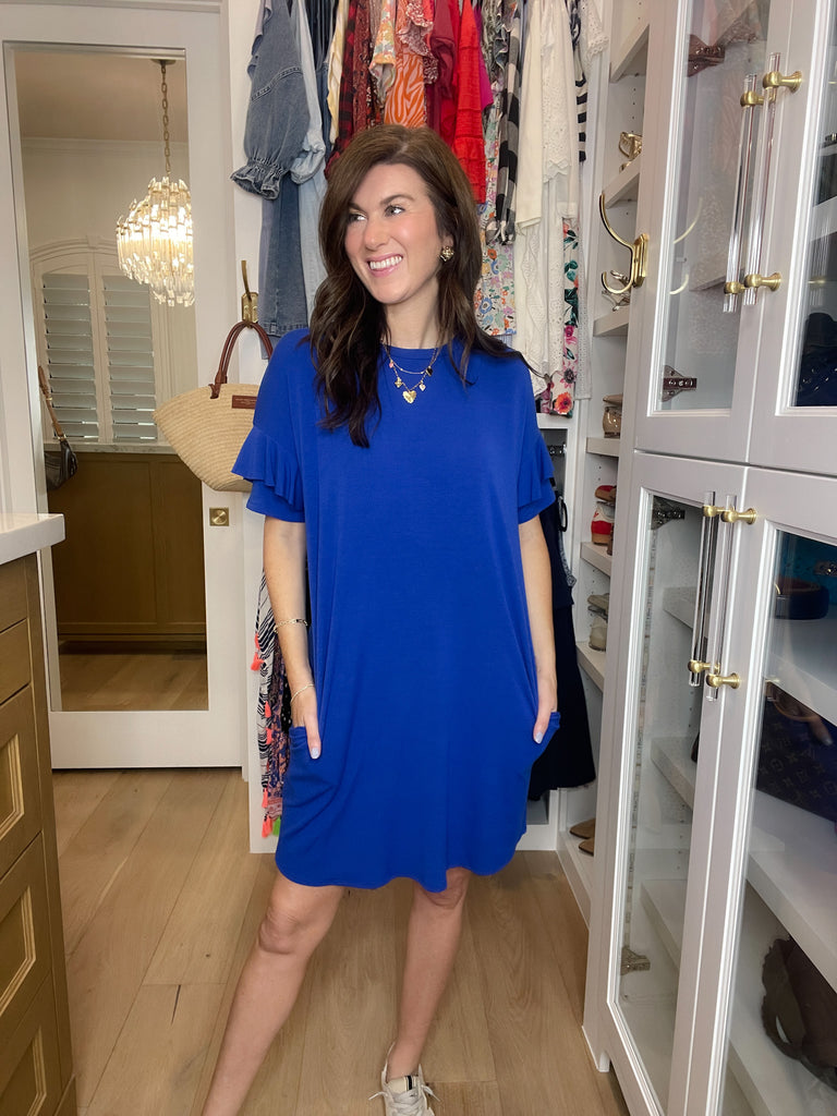 *BELLES & DOORBUSTER* Play it Cool Dress in Royal *Final Sale*