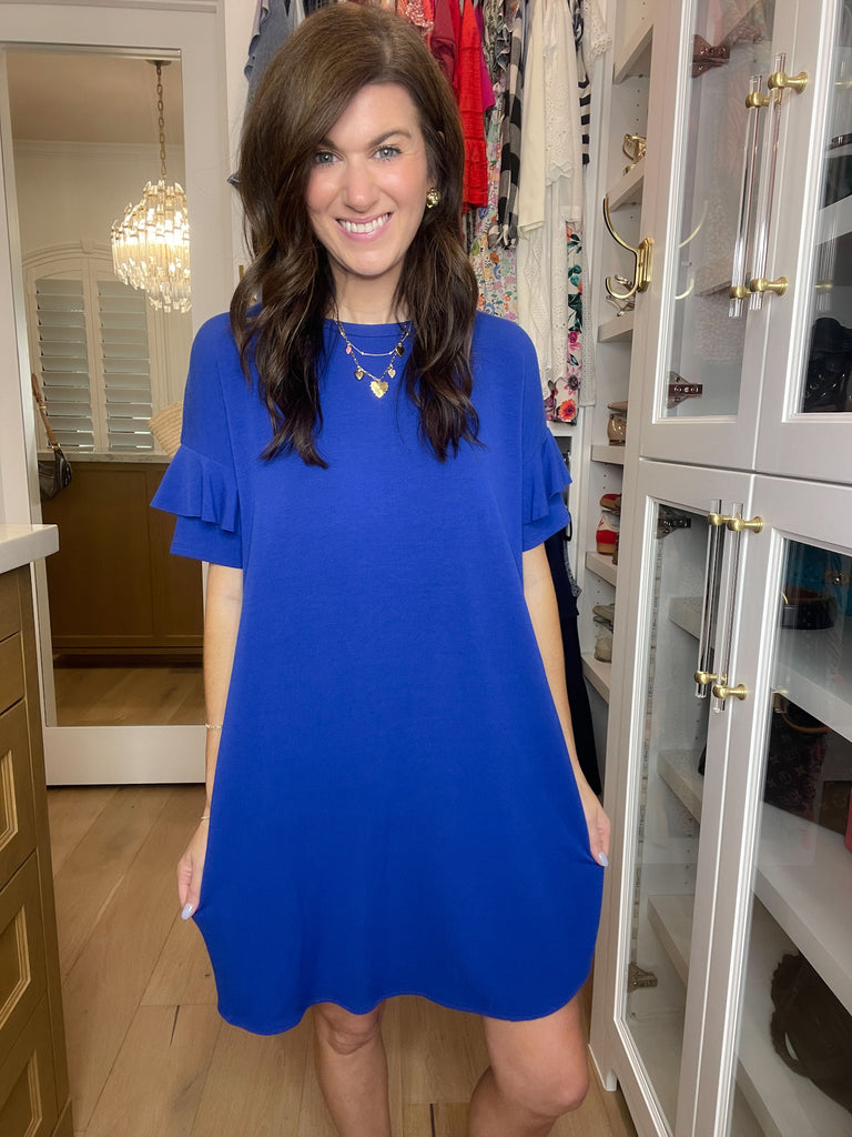 *BELLES & DOORBUSTER* Play it Cool Dress in Royal *Final Sale*