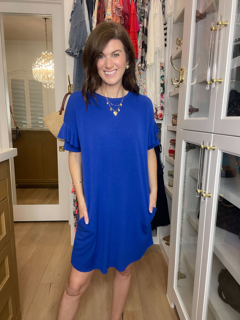 *BELLES & DOORBUSTER* Play it Cool Dress in Royal *Final Sale*
