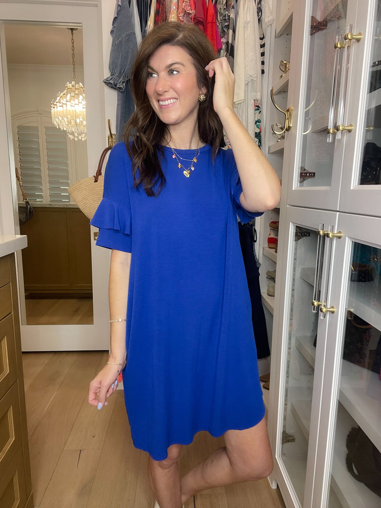 *BELLES & DOORBUSTER* Play it Cool Dress in Royal *Final Sale*