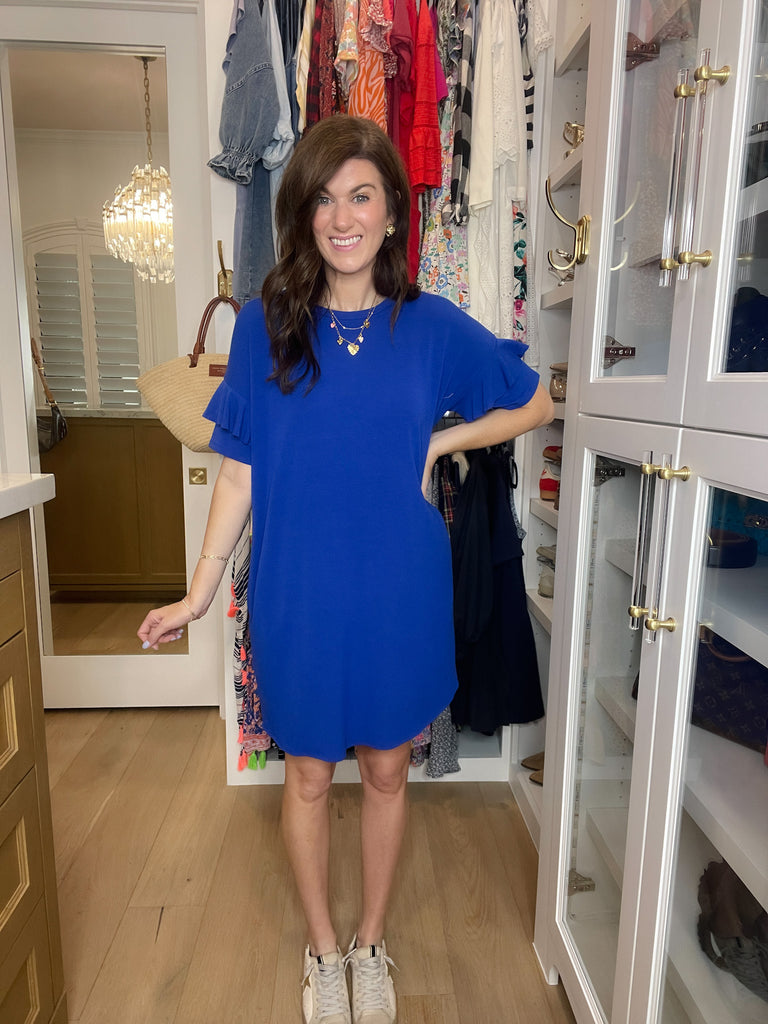 *BELLES & DOORBUSTER* Play it Cool Dress in Royal *Final Sale*